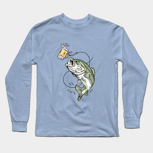 Lager Lure Bass Beer Long Sleeve T-Shirt by HabbyArt